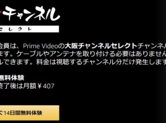 月額407円の大阪チャンネルセレクト